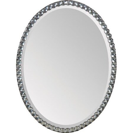 Ren-Wil Ren-Wil MT891 32"H x 24"W Rhiannon Mirror in Silver / Crystal MT891